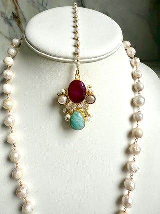 Ruby & Amzonite Luxury Mala Set