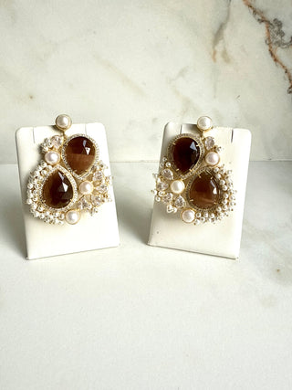 Deep Brown Statement Earrings