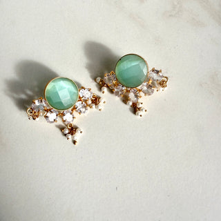 Mint Crystal Stud Earrings