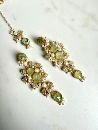 Prehnite Royale Semi-Precious Gemstone Tikka Set