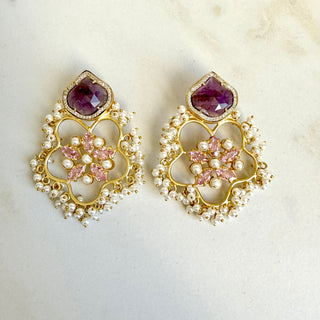 Aafreen Purple Bloom Earrings