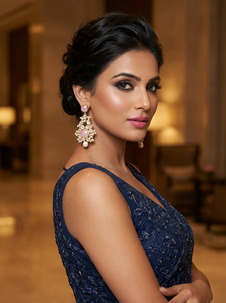 Nooraya Lilac Crystal Bloom Chandeliers