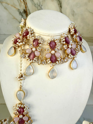 Pink Opal Gemstone Choker S