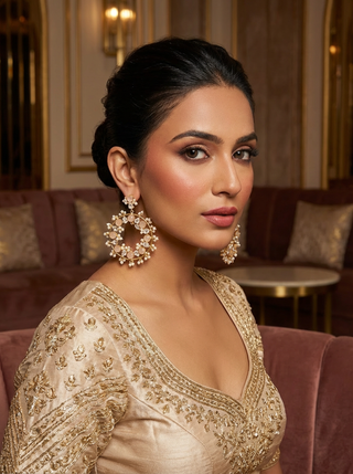 Ivy Quartz Circle Chandbalis