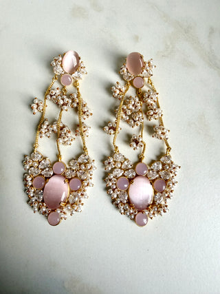 Rose Mist Statement Earrings