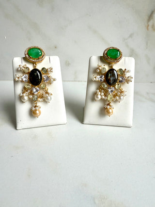 Mahima Green Drop Earrings