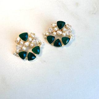 Suman Emerald Green Statement Studs
