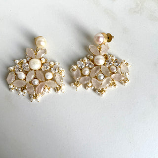 Quartz Crystal Flower Earrings
