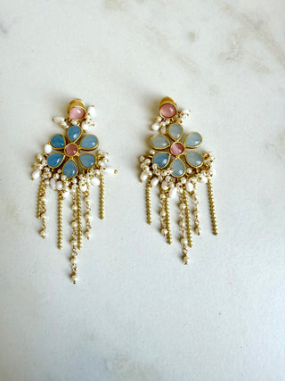 Blush Bloom Blue Earrings