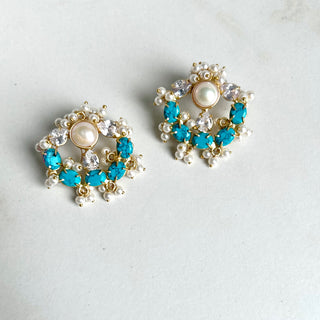 Pearl Aurora Turquoise Earrings