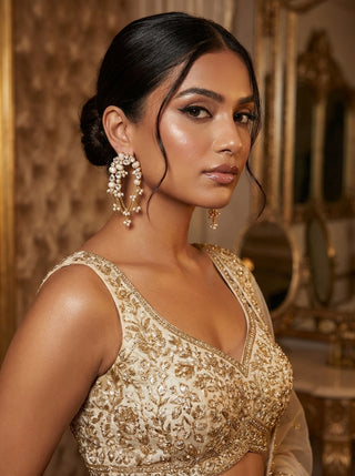 Crystal Pearl Cascade Earrings