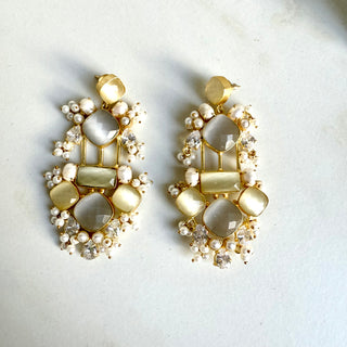 Zanat Selenite Drop Earrings