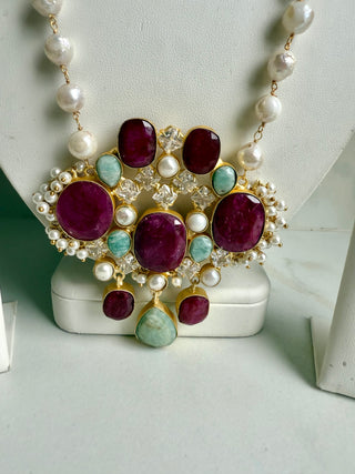 Ruby & Amzonite Luxury Mala Set