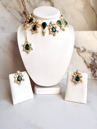 Safa Emerald Green Crystal Set
