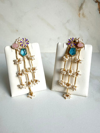 Gulmohar Azure Cascade Earrings