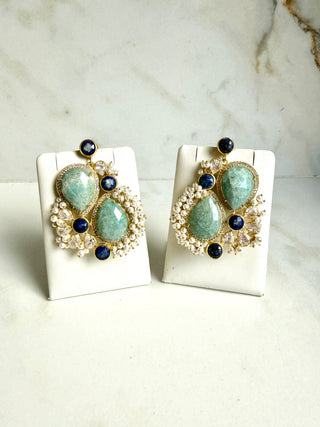 Green & Blue Statement Earrings