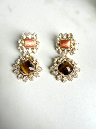 Meghra Rustic Classic Crystal Earrings