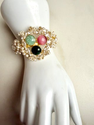3 Gem Cuff Bracelet