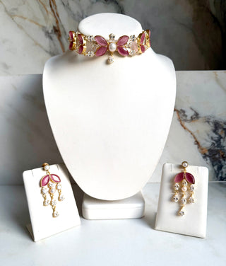 Layla Pink Crystal Choker