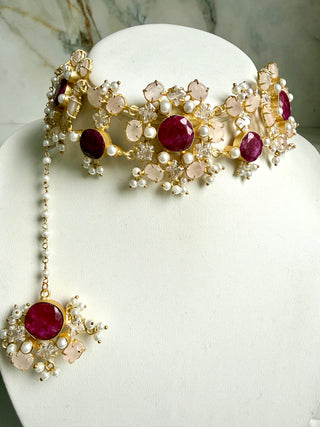 Mahira Ruby & Quartz Choker Set