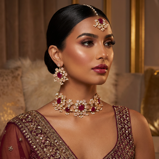 Mahira Ruby & Quartz Choker Set