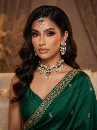 Afsana Pink & Green Choker Set