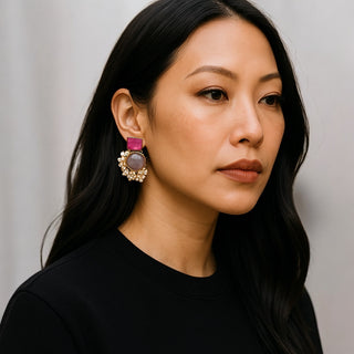 Rangoli Hot Pink Earrings