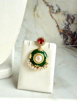 Noir Emerald & Ruby Pearl Choker Set