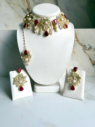 Noor-e-Ruby Prehnite Set