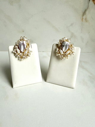 Moti Rani Baroque Pearl & Crystal Earrings