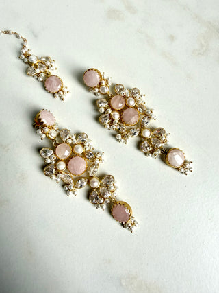 Blush Rose Semi-Precious Gemstone Tikka Set
