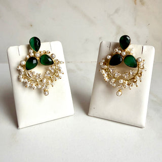 Royal Emerald Cluster Earrings