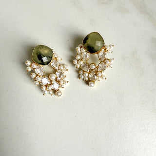 Stella Prehnite Crystal Earrings