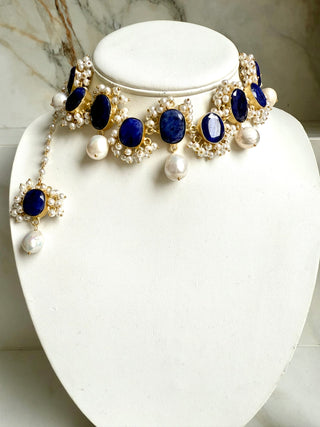 शुभारंभ (Shubharambh) – Navy Pearl Choker Set