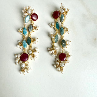 Gulmohar Amzonite Elegance Earrings