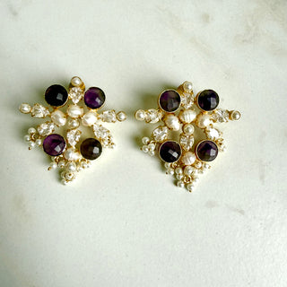Aurora Amethyst & Pearl Earrings