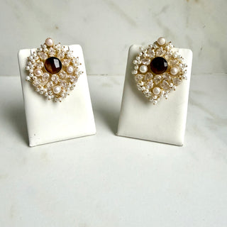 Zara Verde Brown Cluster Earrings