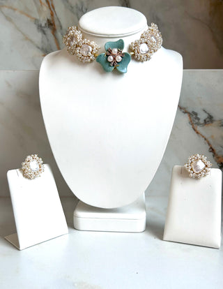 Teal Flower Set