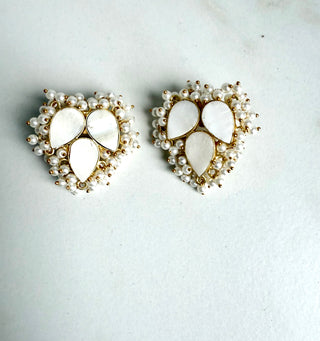 Mother of Pearl & Crystal Cascade Earrings