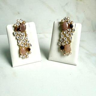 Amara Pastel Moonstone Crystal Statement Earrings