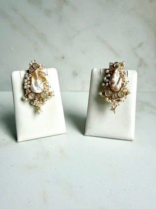 Kiran White Earrings