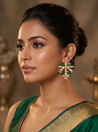 Aurora Emerald & Crystal Earrings