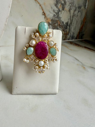 Ruby & Amzonite Luxury Mala Set