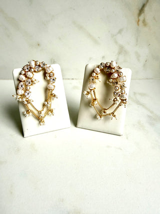 Crystal Pearl Cascade Earrings