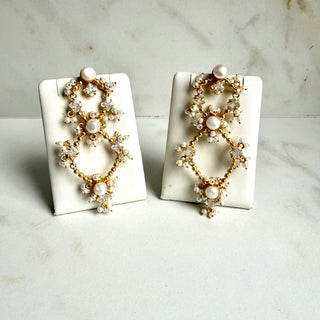 Pearl Long Drop Earrings
