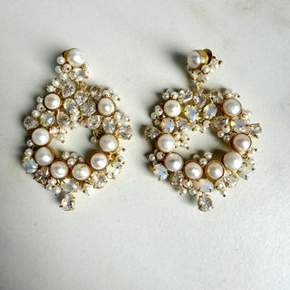 Priya Royal Pearl Chandbali Earrings