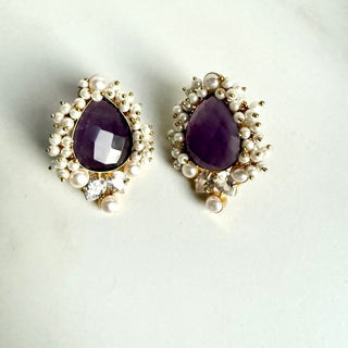 Noor Pearl Halo Statement Earrings