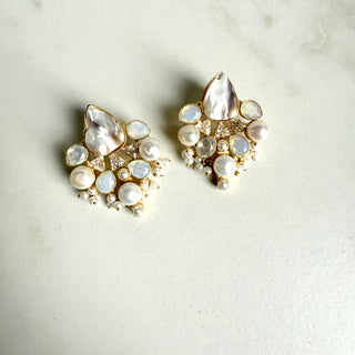 Chandni Pearl & Opalite Earrings