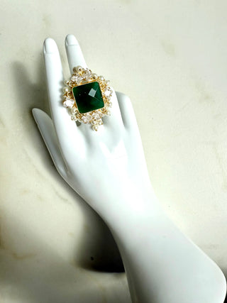 Emerald Green Crystal Ring