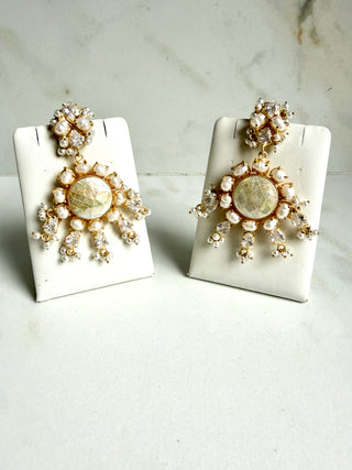 Sheesh Mahal Mosaic Pearl & Crystal Statement Earrings